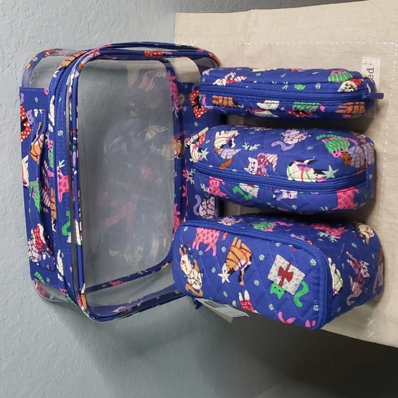 Vera Bradley Cat Mom 4 pc. Cosmetic Bag Organizer Set NWT - Cat Lover - Cats - Picture 2 of 8